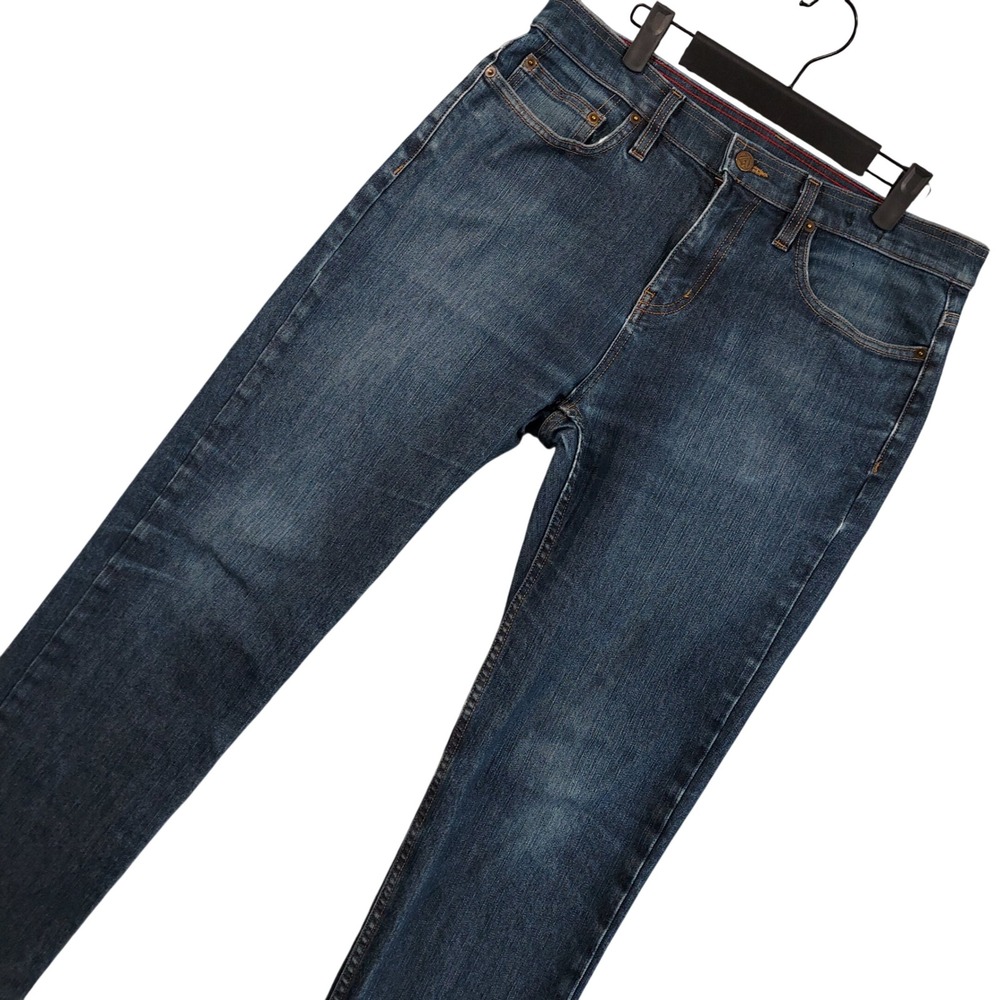 American Giant Dakota Straight Jeans Men 34x32 Blue Stretch Denim USA Made